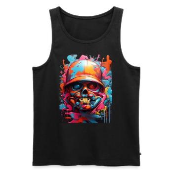 Graffiti-Stil3 - Männer Premium Bio Tank Top - Schwarz - Vorne - Michal (187cm)