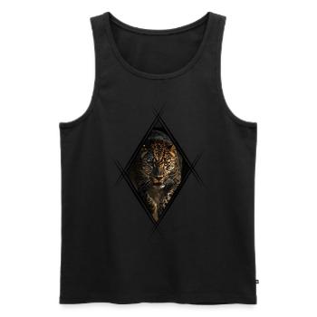 Leopard - Männer Premium Bio Tank Top - Schwarz - Vorne - AI Model Male 178 light (178cm)