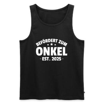 Befördert zum Onkel Est. 2025 - Männer Premium Bio Tank Top - Schwarz - Vorne - Michal (187cm)