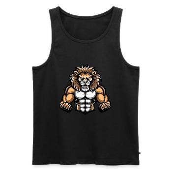 Leo Muscles Musculation - Débardeur bio Premium Homme - noir - Devant - AI Model Male 178 light (178cm)