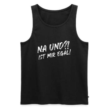 Na und Ist mir egal - Männer Premium Bio Tank Top - Schwarz - Vorne - AI Model Male 178 light (178cm)