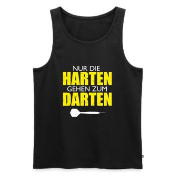 Nur die harten gehen zum Darten Dart Darts - Männer Premium Bio Tank Top - Schwarz - Vorne - Michal (187cm)