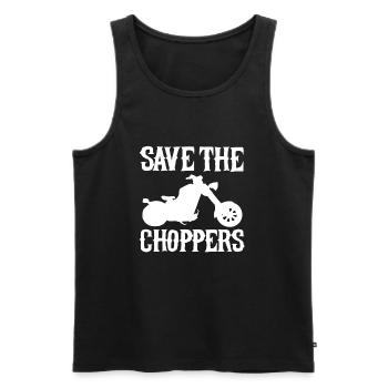 Save the Choppers Motorcyclist Biker Chopper - Men's Premium Organic Tank Top - black - Front - AI Model Male 178 light (178cm)
