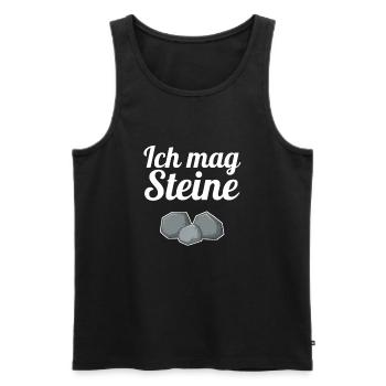 Ich mag Steine Ich hasse Menschen Steine sind okay - Männer Premium Bio Tank Top - Schwarz - Vorne - Michal (187cm)