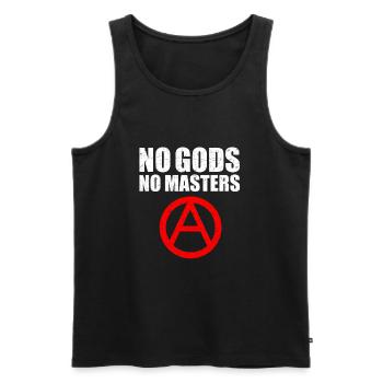 No Gods No Masters Anarchist Anarchy Atheismus - Männer Premium Bio Tank Top - Schwarz - Vorne - AI Model Male 178 light (178cm)