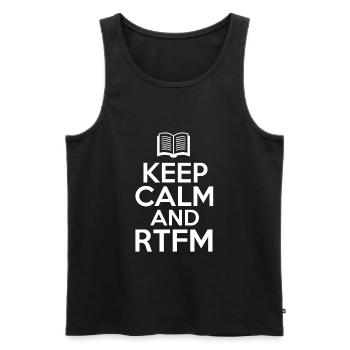 Keep Calm and RTFM Read the fucking Manuel coder - Männer Premium Bio Tank Top - Schwarz - Vorne - AI Model Male 178 light (178cm)