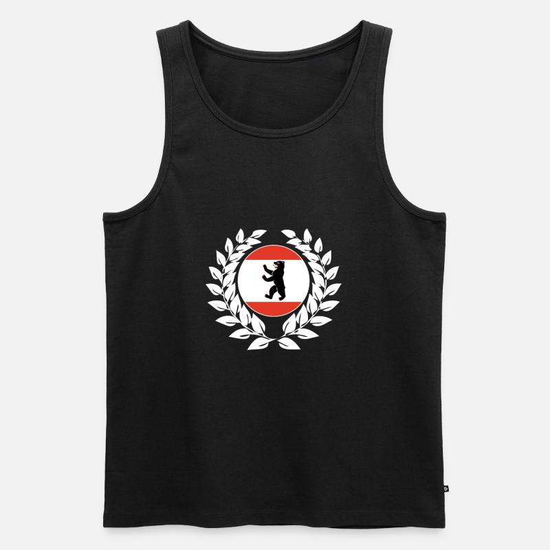 Berlin Lorbeerkranz - Männer Premium Bio Tank Top - Schwarz