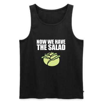 Non, nous avons la salade anglais anglais disant - Débardeur bio Premium Homme - noir - Devant - AI Model Male 178 light (178cm)