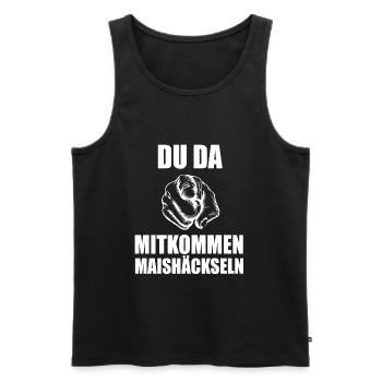 Du da mitkommen Maishäckseln Mais fahren Landwirt - Männer Premium Bio Tank Top - Schwarz - Vorne - AI Model Male 178 light (178cm)