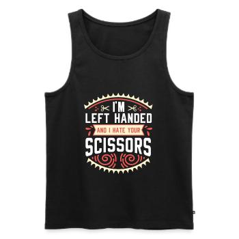 Scissors Left Handed Left Handed Left Hand - Men's Premium Organic Tank Top - black - Front - AI Model Male 178 light (178cm)