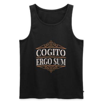 Cogito Ergo Sum Latein Spruch Phylosophie Lehrer - Männer Premium Bio Tank Top - Schwarz - Vorne - AI Model Male 178 light (178cm)