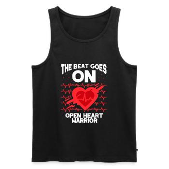 The beat goes on open heart surgery Warrior Heart - Men's Premium Organic Tank Top - black - Front - Michal (187cm)