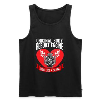 Original Body rebuilt engine Heart Surgery Heart - Men's Premium Organic Tank Top - black - Front - Michal (187cm)