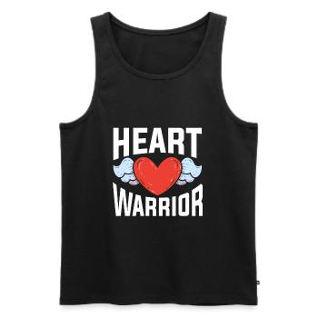 Open Heart Warrior Surgery Herz OP Geschenk Narbe - Männer Premium Bio Tank Top - Schwarz - Vorne - AI Model Male 178 light (178cm)