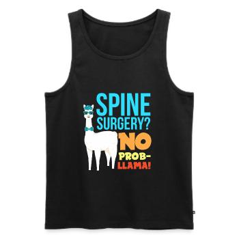 Spine Surgery no prob-llama spine surgery - Men's Premium Organic Tank Top - black - Front - AI Model Male 178 light (178cm)