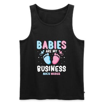 Nicu infirmière conseils bébé infirmière bébé sage-femme - Débardeur bio Premium Homme - noir - Devant - Michal (187cm)