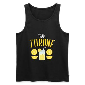 Team Zitrone Eistee Pfirsich Tee Getränk Sommer - Männer Premium Bio Tank Top - Schwarz - Vorne - AI Model Male 178 light (178cm)