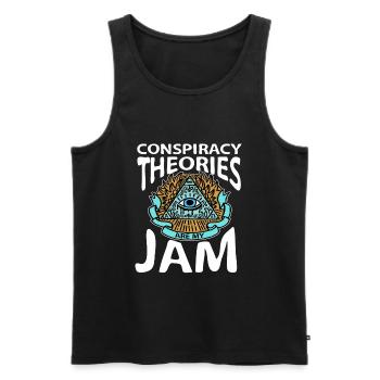 Conspiracy theory conspiracy theory Flat Earth - Men's Premium Organic Tank Top - black - Front - AI Model Male 178 light (178cm)