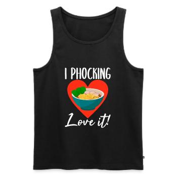 I phocking love it Pho Suppe Vietnamesisch Nudeln - Männer Premium Bio Tank Top - Schwarz - Vorne - Michal (187cm)