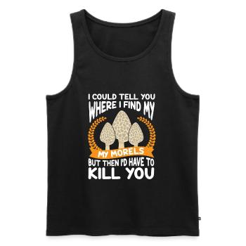 Morels Morels Morel Mushroom Pickers Mushrooms Mushroom - Men's Premium Organic Tank Top - black - Front - AI Model Male 178 light (178cm)