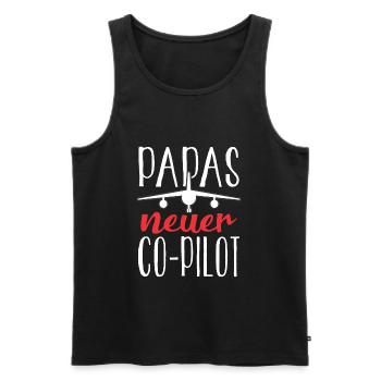 Papas neuer Co-Pilot Kinder Papa Baby Geschenk - Männer Premium Bio Tank Top - Schwarz - Vorne - Michal (187cm)
