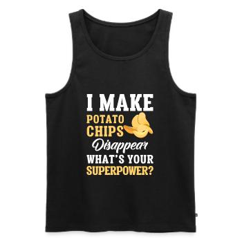 Potato Chips Chips Food Snack Candy Food - Men's Premium Organic Tank Top - black - Front - AI Model Male 178 light (178cm)
