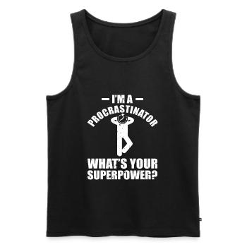 Prokrastination Aufschieben Aufschieber Student - Männer Premium Bio Tank Top - Schwarz - Vorne - AI Model Male 178 light (178cm)