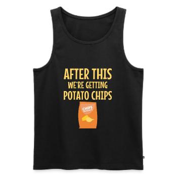 Potato Chips Chips Food Snack Candy Food - Men's Premium Organic Tank Top - black - Front - AI Model Male 178 light (178cm)