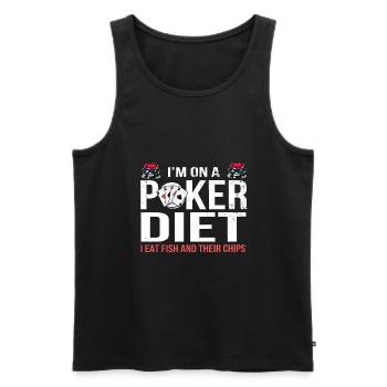 Poker Poker Poker Cartes Jeu Cartes - Débardeur bio Premium Homme - noir - Devant - AI Model Male 178 light (178cm)