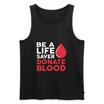 Blood donation blood donor blood donor donation - Men's Premium Organic Tank Top - black - Front - AI Model Male 178 light (178cm)