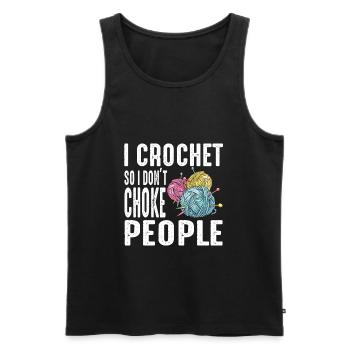 Crochet mamie crochet aiguille fil de couture couture - Débardeur bio Premium Homme - noir - Devant - Michal (187cm)