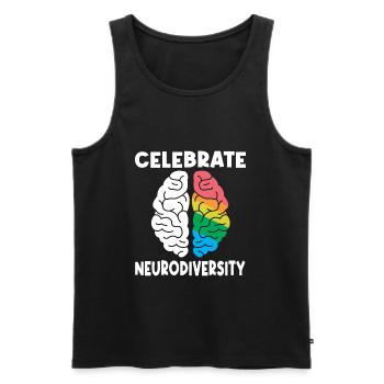 Neurodiversity Neurodiversité Autiste Autisme - Débardeur bio Premium Homme - noir - Devant - Michal (187cm)