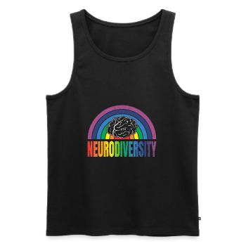 Neurodiversity Neurodiversité Autiste Autisme - Débardeur bio Premium Homme - noir - Devant - Michal (187cm)