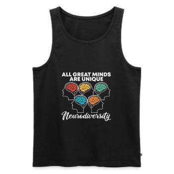 Neurodiversity Neurodiversité Autiste Autisme - Débardeur bio Premium Homme - noir - Devant - Michal (187cm)