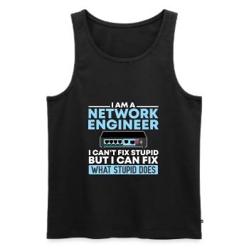 Network Technician Computer Science Network Technk IT - Men's Premium Organic Tank Top - black - Front - AI Model Male 178 light (178cm)