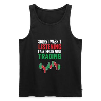 Day Trading Trader Boursière actions Bitcoin Argent Stock - Débardeur bio Premium Homme - noir - Devant - Michal (187cm)