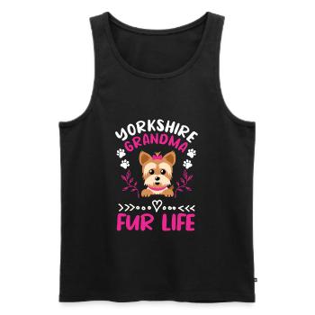 Yorkshire Oma Hund Hunde Haustier Terrier Yorkie - Männer Premium Bio Tank Top - Schwarz - Vorne - Michal (187cm)