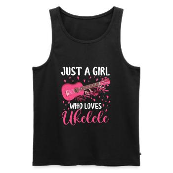 Ukulele Player Musical Instrument Guitar Uke Hawaii - Men's Premium Organic Tank Top - black - Front - AI Model Male 178 light (178cm)