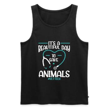 tierarzt tiermedizin tiere medizin tierarztpraxis - Männer Premium Bio Tank Top - Schwarz - Vorne - AI Model Male 178 light (178cm)