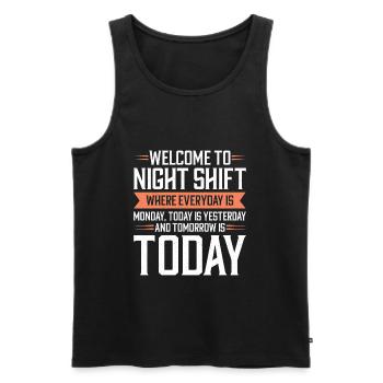 Night shift Work Shiftwork Shiftwork Workers - Men's Premium Organic Tank Top - black - Front - AI Model Male 178 light (178cm)