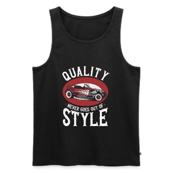 Hot Rod Hot Rods Muscle Car Hotrod Voiture mécanique - Débardeur bio Premium Homme - noir - Devant - AI Model Male 178 light (178cm)