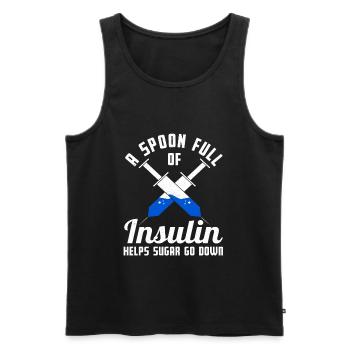 Insuline diabétique Diabète Guerrier Sensibilisation - Débardeur bio Premium Homme - noir - Devant - Michal (187cm)