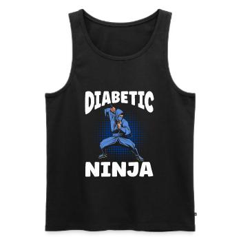 Diabetiker Ninja Diabetes Warrior Awareness Zucker - Männer Premium Bio Tank Top - Schwarz - Vorne - Michal (187cm)