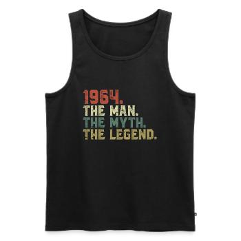 Born in 1964, the man, the myth, the legend - Men's Premium Organic Tank Top - black - Front - Michal (187cm)