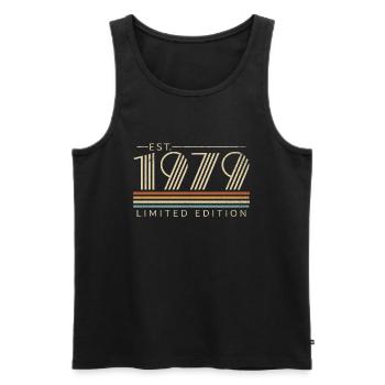 Vintage 1979 né Vintage rétro anniversaire - Débardeur bio Premium Homme - noir - Devant - Michal (187cm)