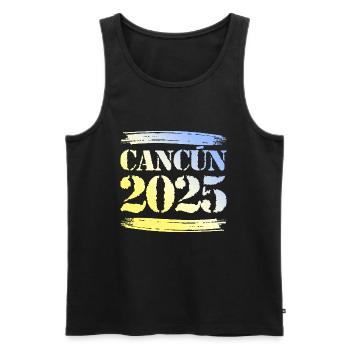 Cancun 2025 - Männer Premium Bio Tank Top - Schwarz - Vorne - AI Model Male 178 light (178cm)