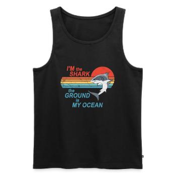 BJJ Jiu Jitsu Hai - Männer Premium Bio Tank Top - Schwarz - Vorne - Michal (187cm)