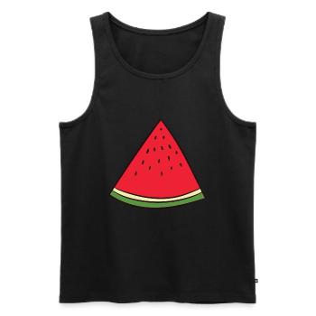 Watermelon - disc, piece, quarter, triangle - Men's Premium Organic Tank Top - black - Front - Michal (187cm)