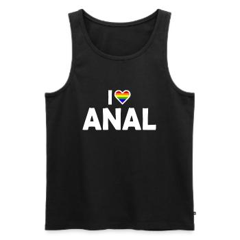 I love anal - Men's Premium Organic Tank Top - black - Front - AI Model Male 178 light (178cm)