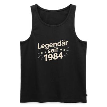 Légendaire depuis 1984 - Débardeur bio Premium Homme - noir - Devant - AI Model Male 178 light (178cm)